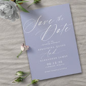 Pastel Cornflower Blue | Simple Modern Script Save The Date