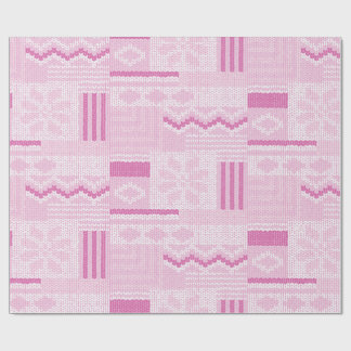 Pastel Cosy Pink Fair Isle Winter Strick Weihnacht Geschenkpapier