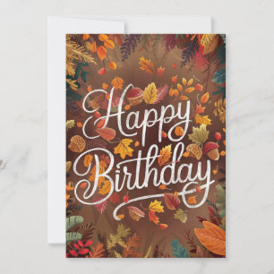 Pastel Cosy Wunsche Herbst glücklich Geburtstag Karte