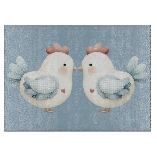Pastel Cottagecore Chicken Schneidebrett (Vorderseite)
