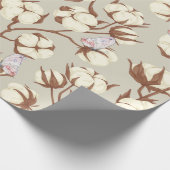 Pastel Cotton Blume und Schmetterlinge Botanische  Geschenkpapier (Ecke)