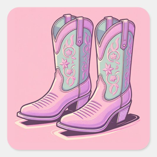 Pastel Cowgirl Stiefts Sticker (Vorderseite)