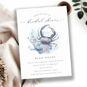 Pastel Crab Coral Nautical Brautparty Einladung
