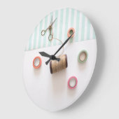 Pastel Craft Theme Große Wanduhr (Winkel)