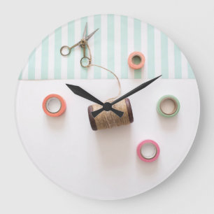Pastel Craft Theme Große Wanduhr