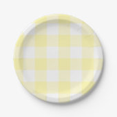 Pastel Cream Gingham Kariertes Muster Pappteller (Vorderseite)
