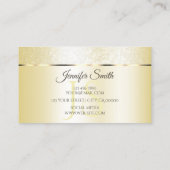 Pastel Cream Golden Sparkle Glitzer und Initialen Visitenkarte (Rückseite)