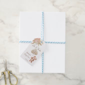 Pastel Creme Braune boho getrocknete Blume Babysch Geschenkanhänger (Mit Garn)