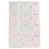 Pastel Crescent Moons and Stars Halloween Mittlere Geschenktüte (Rückseite)