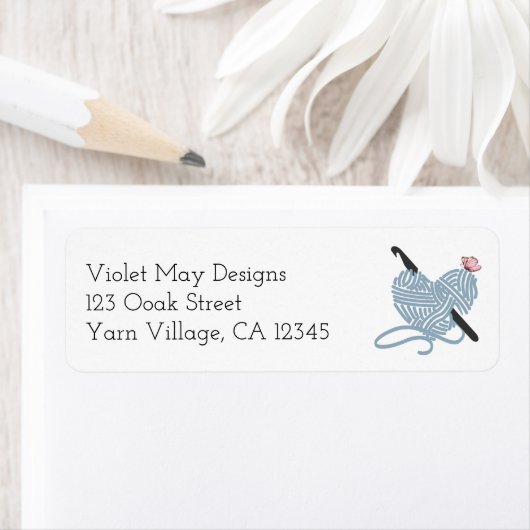 Pastel Crochet Hook Butterfly Garn Rücksendeadress (Insitu)