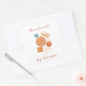 Pastel Crochet hook Yarn Watercolor Crocheting Quadratischer Aufkleber (Umschlag)