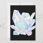 PASTEL CRYSTAL BIRTHDAY PARTY BLACK GOLD EINLADUNG (Rückseite)