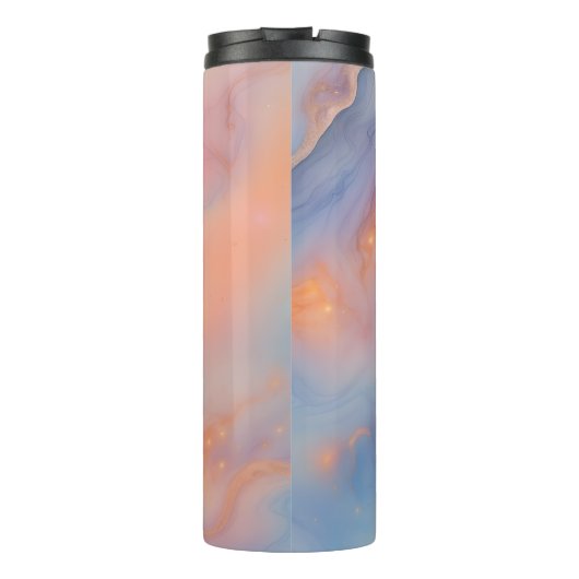 Pastel Crystal Geode Abstrakter Glitzer Thermosbecher (Rückseite)