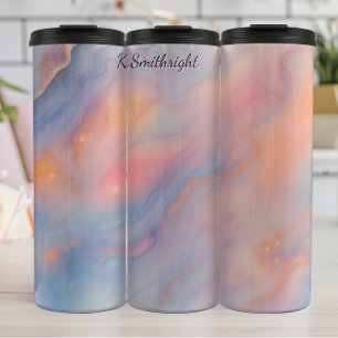 Pastel Crystal Geode Abstrakter Glitzer Thermosbecher