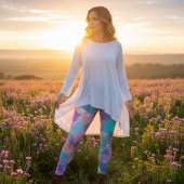 Pastel Crystal Geometric Holographic Leggings