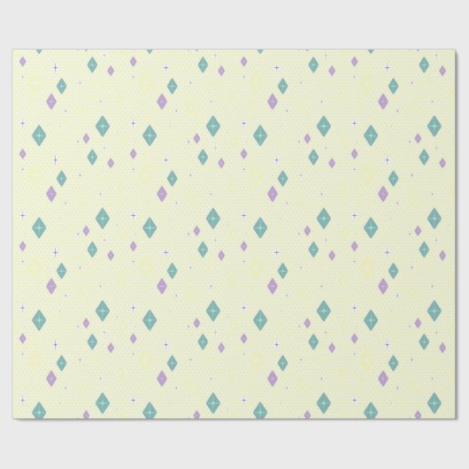 Pastel Crystal Star Pattern Geschenkpapier (Flach)