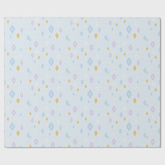 Pastel Crystal Star Pattern Geschenkpapier (Flach)