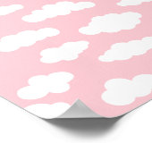 Pastel Cumulus Wolken ästhetische Weiß- und Rosa K Poster (Ecke)