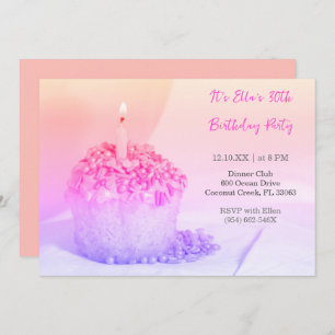 Pastel Cupcake Colorful 30. Geburtstagseinladung Einladung