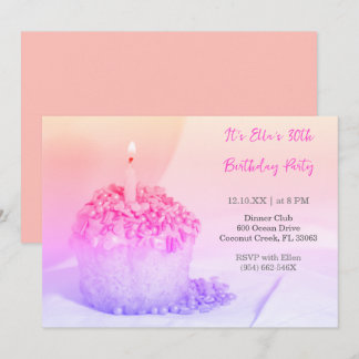 Pastel Cupcake Colorful 30. Geburtstagseinladung Einladung