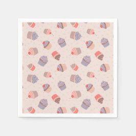 Pastel Cupcake Confetti Birthday Napkins Serviette