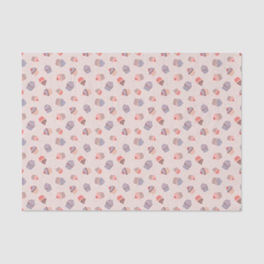 Pastel Cupcake Confetti Birthday Tissue Paper Seidenpapier (Vorderseite)