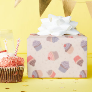 Pastel Cupcake Confetti Geburtstagswrapping Paper Geschenkpapier