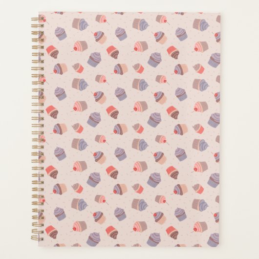 Pastel Cupcake Confetti Spiral Bound Planner Planer (Vorderseite)