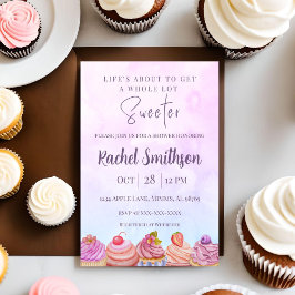 Pastel Cupcake Dusche Einladung