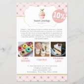 Pastel Cupcake Süßigkeiten Leckereien Bäckerei Erm Flyer (Vorne)