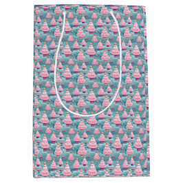 Pastel Cupcake Weihnachtsbaumen Mittlere Geschenktüte