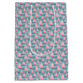 Pastel Cupcake Weihnachtsbaumen Mittlere Geschenktüte (Rückseite)