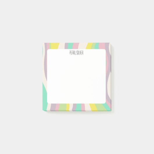 Pastel Curves CUSTOM Chic Monogram Personalisiert Post-it Klebezettel (Vorderseite)