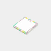 Pastel Curves CUSTOM Chic Monogram Personalisiert Post-it Klebezettel (angewinkelt)