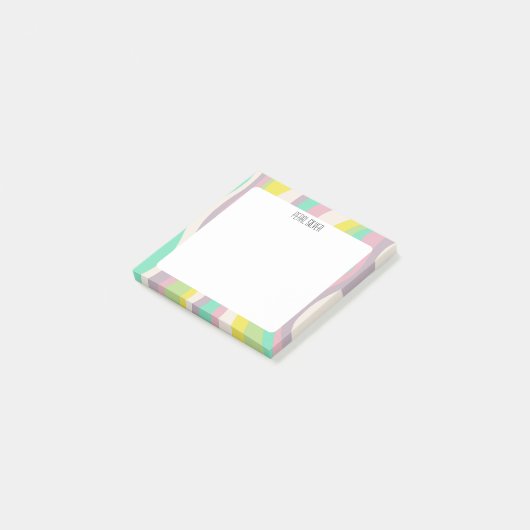 Pastel Curves CUSTOM Chic Monogram Personalisiert Post-it Klebezettel (angewinkelt)
