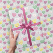 Pastel Custom Conversation Candy Hearts Gift Wrap Geschenkpapier