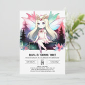 Pastel Custom Fairy Birthday Einladung (Stehend Vorderseite)