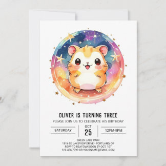 Pastel Custom Hamster Geburtstag Einladung
