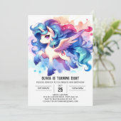 Pastel Custom Horse Geburtstag Einladung (Stehend Vorderseite)