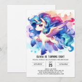 Pastel Custom Horse Geburtstag Einladung (Vorne/Hinten)