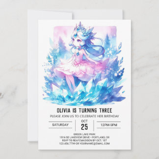 Pastel Custom Princess Geburtstag Einladung