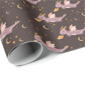 Pastel Cute Dragons Pattern Brown Geschenkpapier (Rolleneckpunkt)