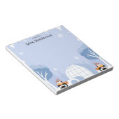 Pastel Cute Reindeer Christmas Teacher Notepad Notizblock (angewinkelt)