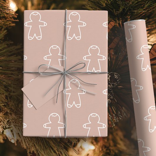 Pastel D2AFA1 Cookie Gingerbrei Man Geschenkpapier