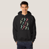 Pastel-Dackel-Hundemuster Hoodie (Vorne ganz)