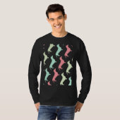 Pastel-Dackel-Hundemuster T-Shirt (Vorne ganz)