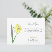 Pastel Daffodil Beerdigung Danke Note Card (Stehend Vorderseite)