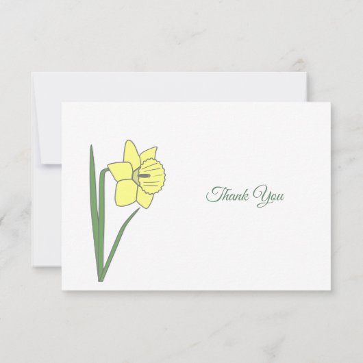 Pastel Daffodil Beerdigung Danke Note Card (Rückseite)