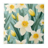 Pastel Daffodil Retro Fliese (Vorderseite)