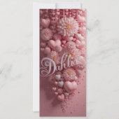 Pastel Dahlia Bloom Art with Hearts Card (Vorderseite)